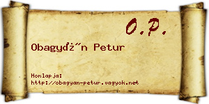 Obagyán Petur névjegykártya